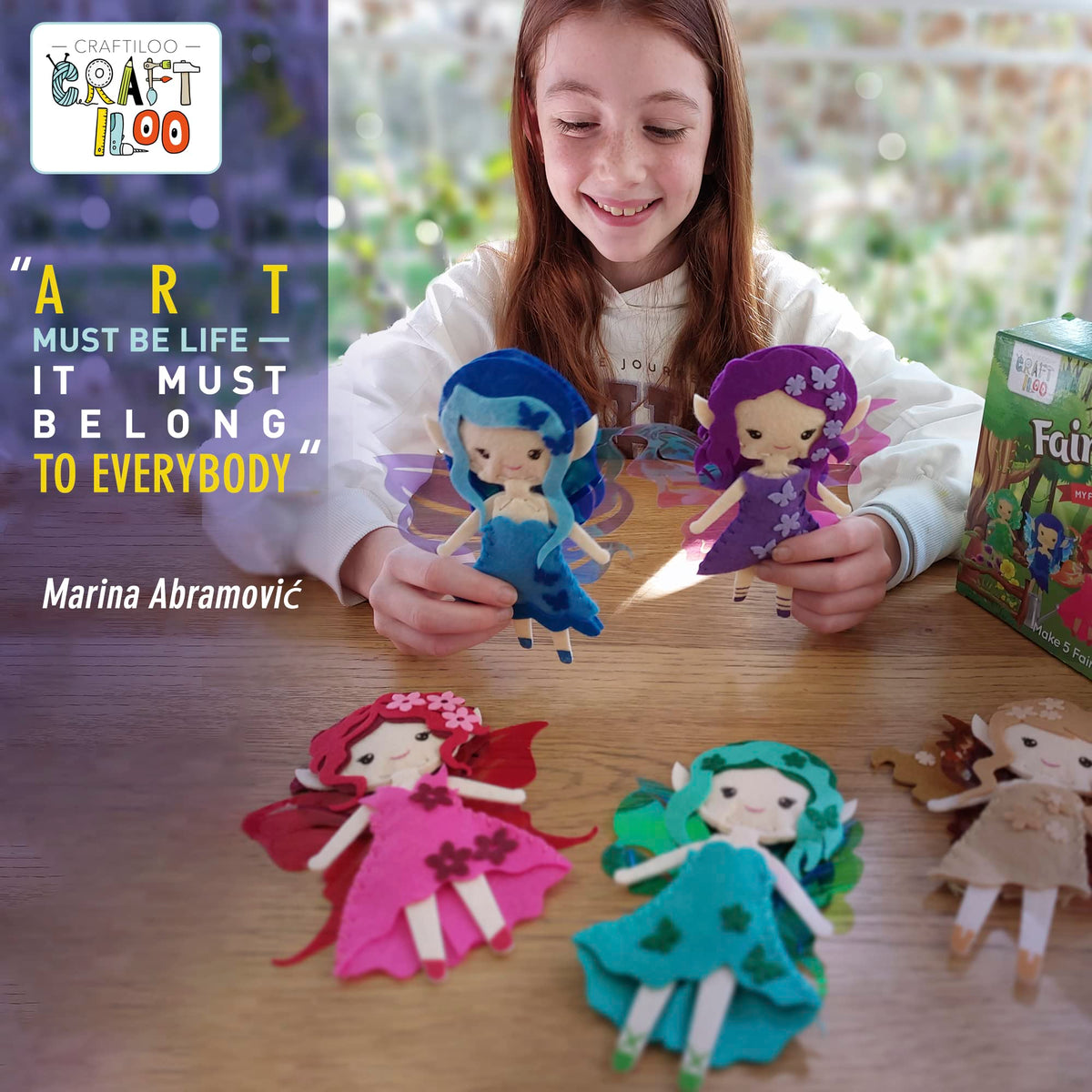Craftiloo Precutted felt for fairies image shows organized colors for easy sewing.