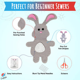 CraftLab Sewing kit tools include needles, pins, and scissors for safe at-home crafting