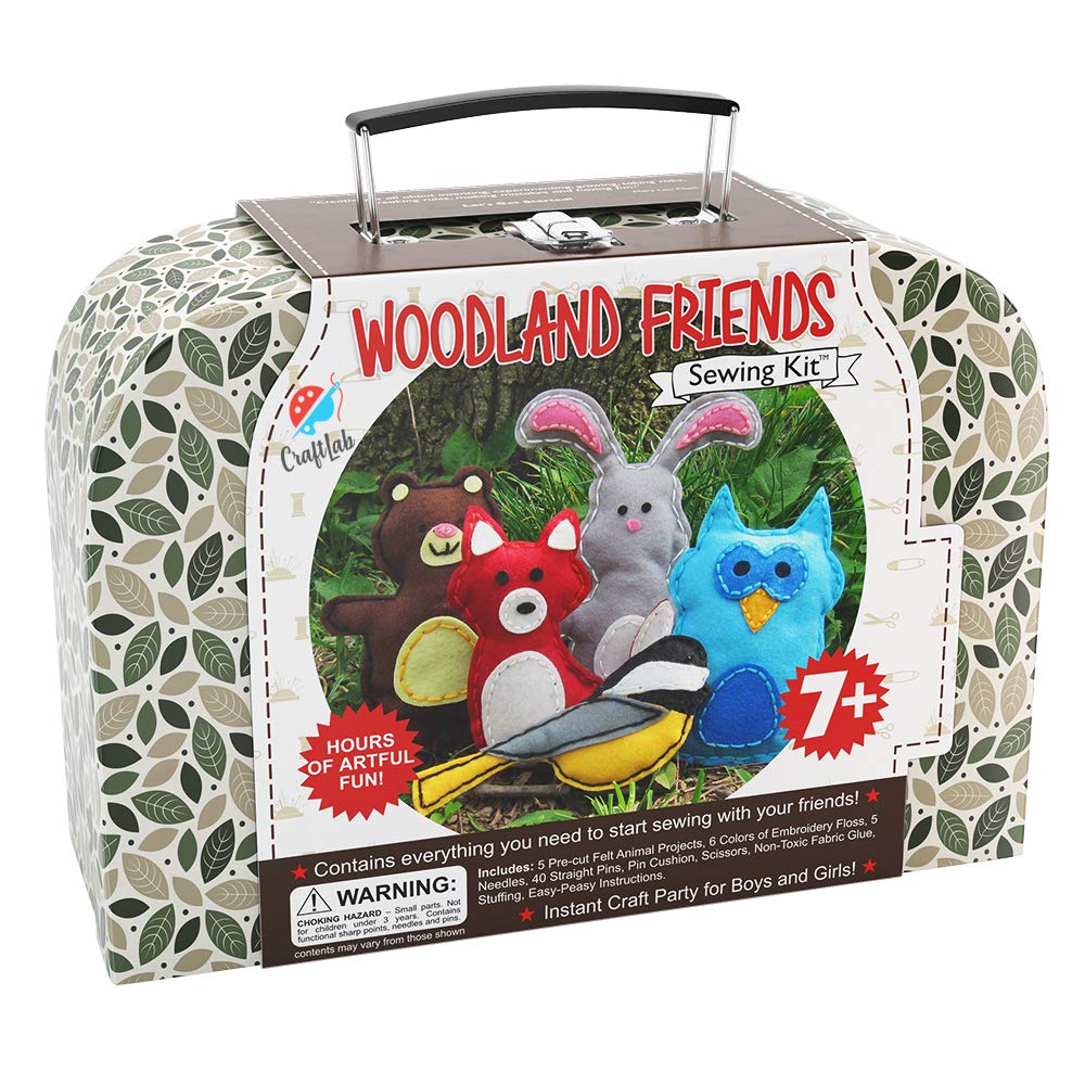 CraftLab Woodland Animals Sewing Kit box ready to inspire creative learning at home