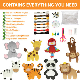 Craftorama pre-cut felt animals ready to sew for quick, neat projects.