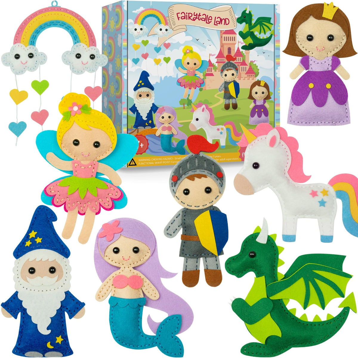 Craftorama sewing kit for kids features eight pre-cut felt projects for beginners.