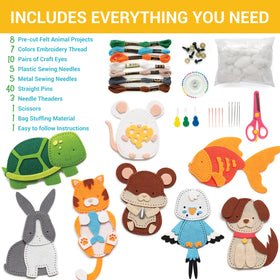 Craftorama kids sewing kit kitten project with bright felt and friendly stitches for creativity.