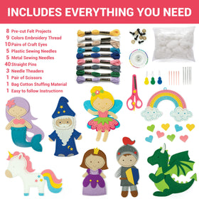 Nine embroidery thread colors included for bright, varied stitching with the Craftorama kit.
