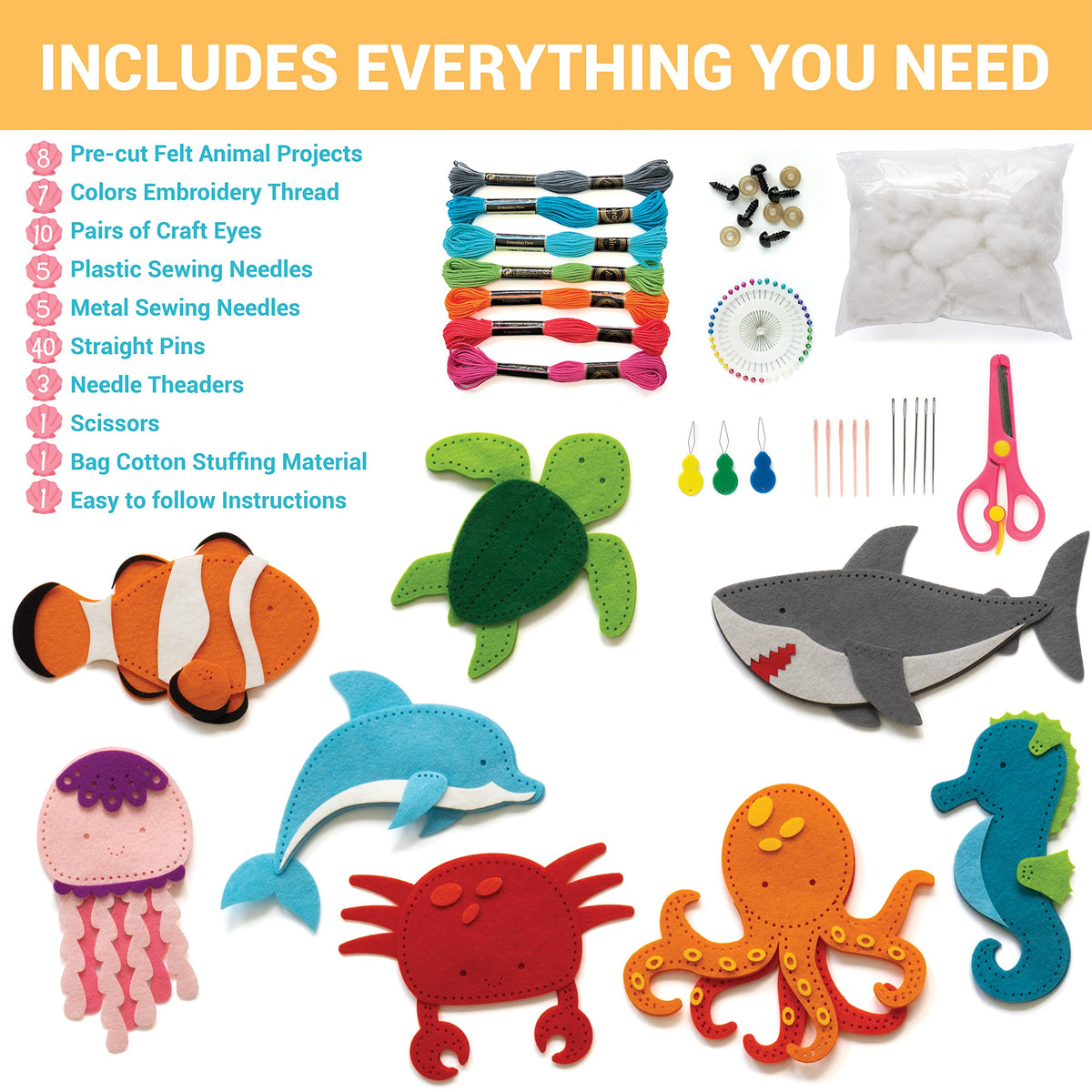 Craftorama Sewing Kit pre-cut felt projects for quick starts and neat stitches.