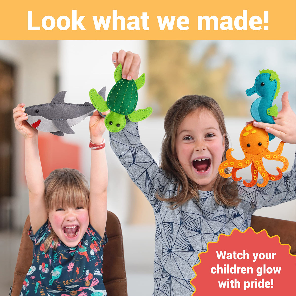 Craftorama Sewing Kit stuffing provides soft finishing for plush sea creatures.