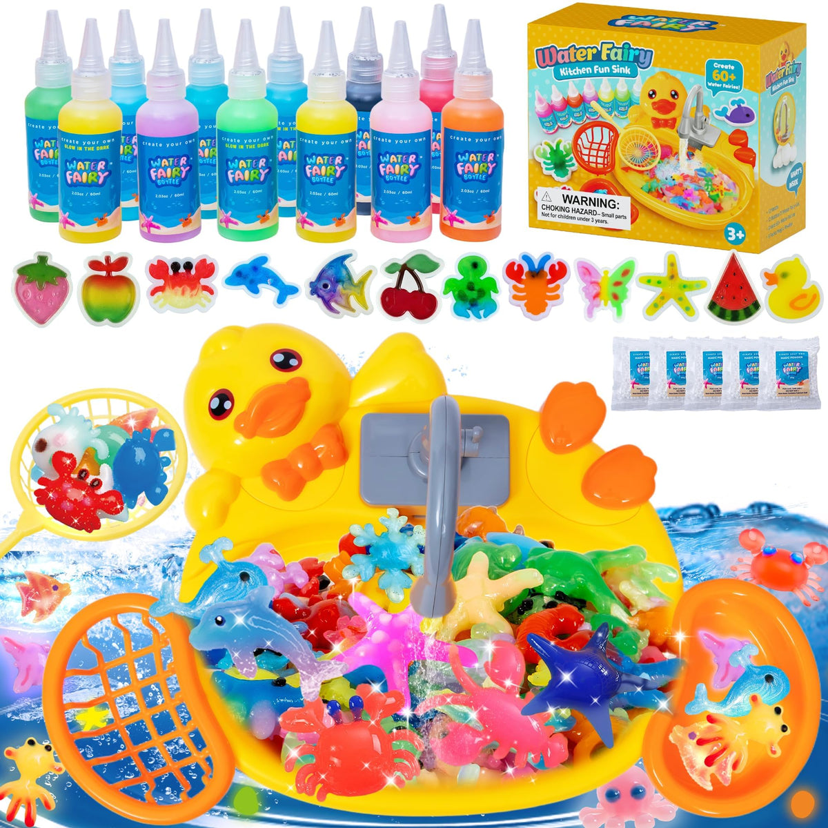 Craft Spot glow water elf yellow duck pool toy for imaginative bath play