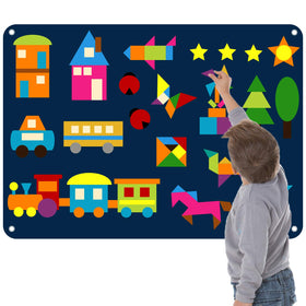 Craftstory 144 Pcs Shapes Felt-Board with colorful shapes supports early geometry exploration.