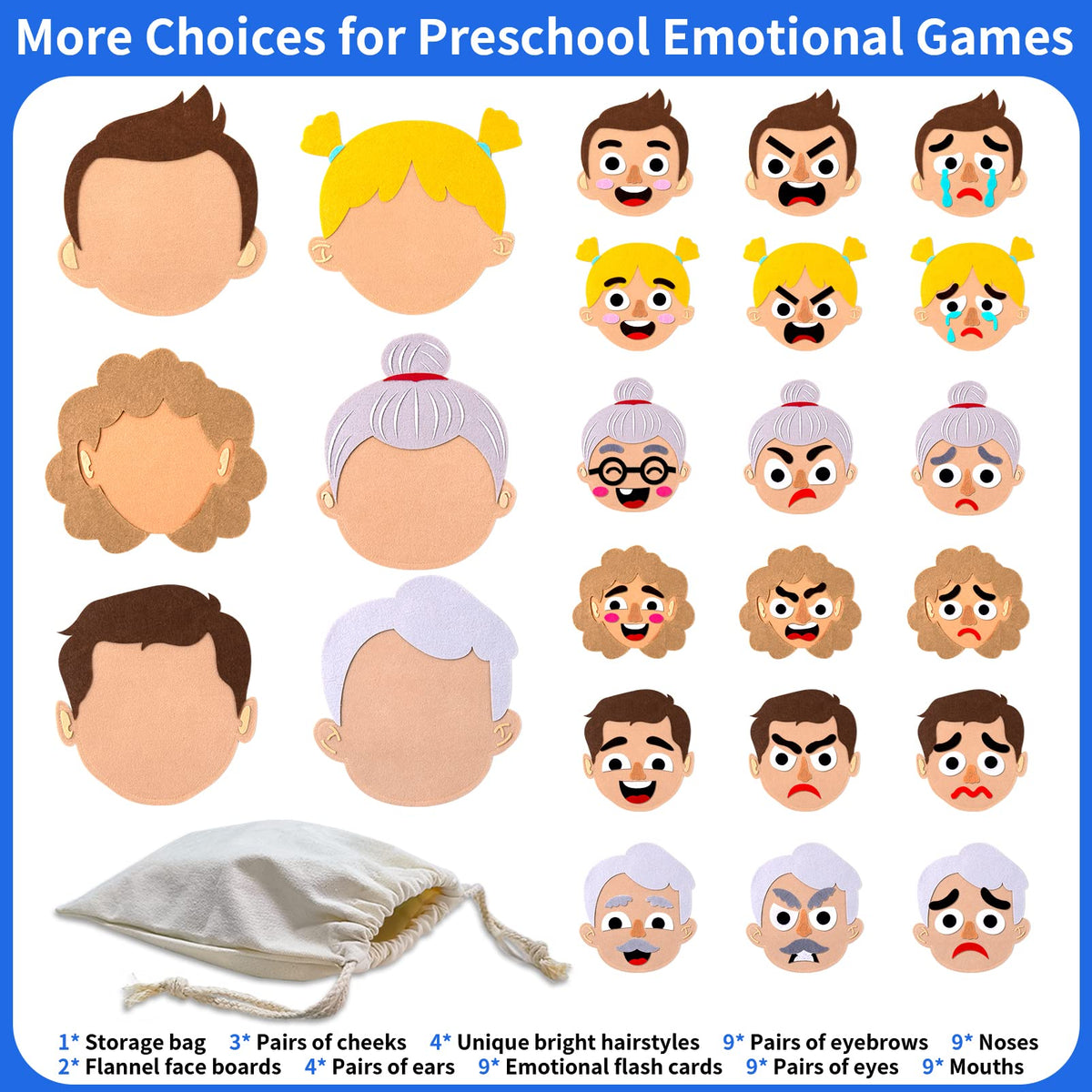 Craftstory face board emotion elements aids vocabulary growth through playful exploration.