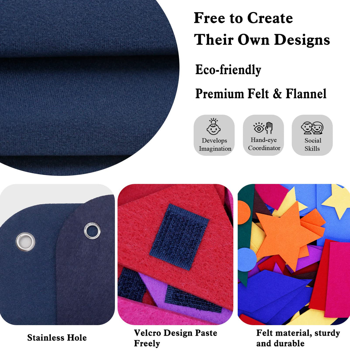 Craftstory four sturdy grommets provide secure mounting for classroom walls.