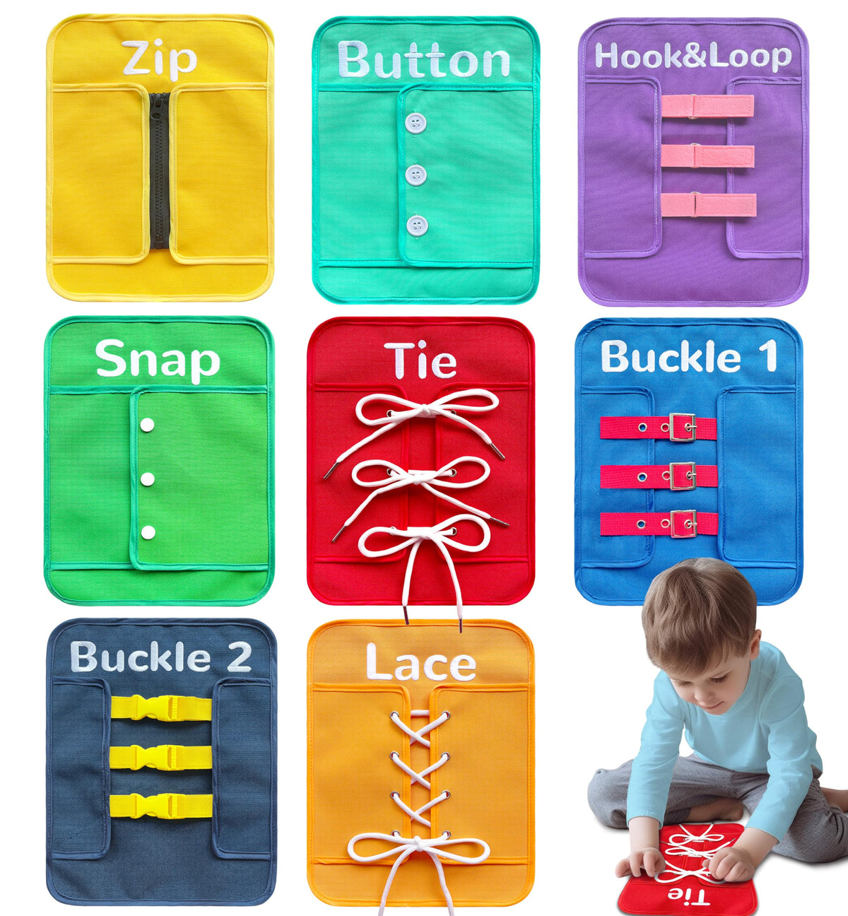 Craftstory busy-board shows shoe-tying practice for fine motor skills