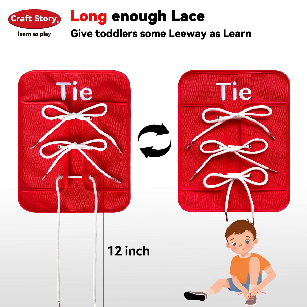 Craftstory busy-board features zipper and lace activities for daily skills