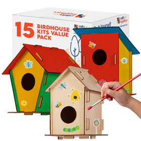 Crafty Happitooys Birdhouse Kit assembly scene for group crafts.