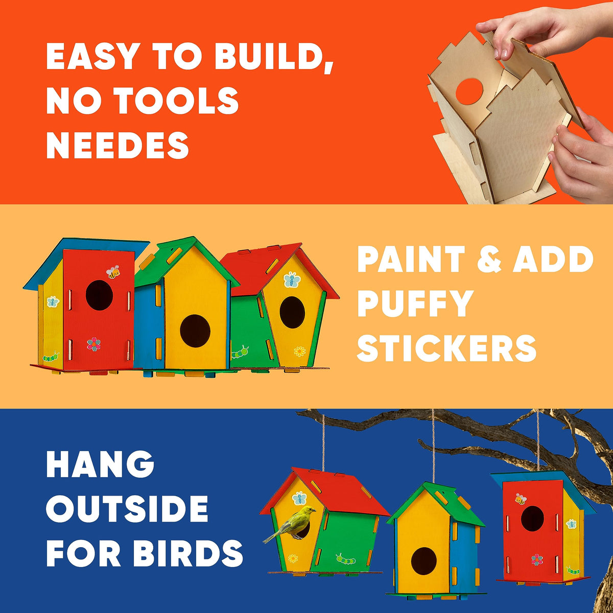 Crafty Happitooys Birdhouse Kit six-color paint strip for kids.