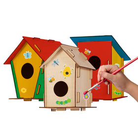 Crafty Happitoys 9-bird-house-kit assembly for kids' learning and fun