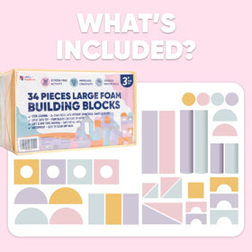 CRAFTY HAPPITOYS colorful foam block variety supports color learning and creative design play