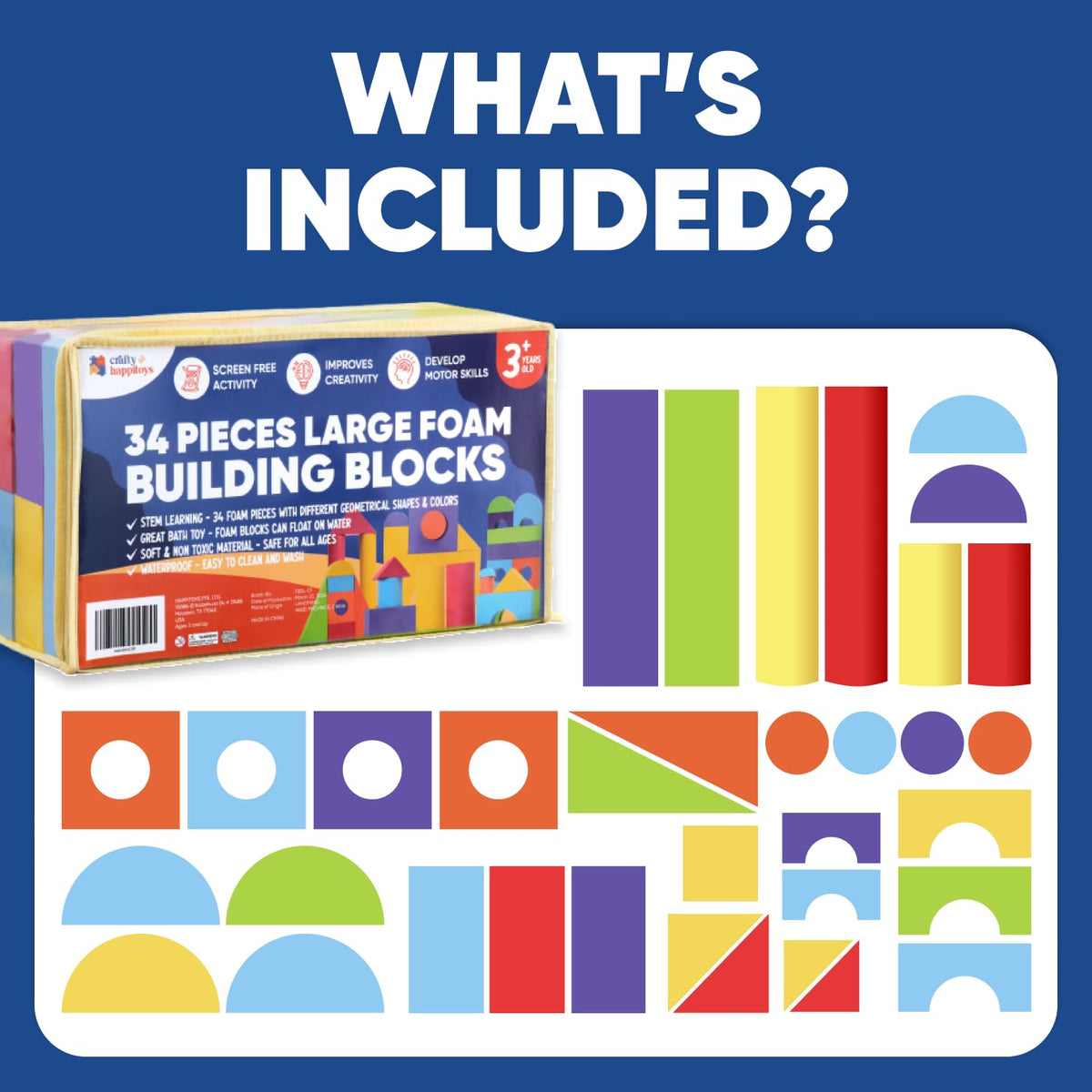 Crafty Happitoys cubes and rectangular blocks for safe, soft play