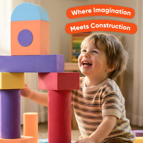 Crafty Happitoys preschool daycare block set supports cooperative play