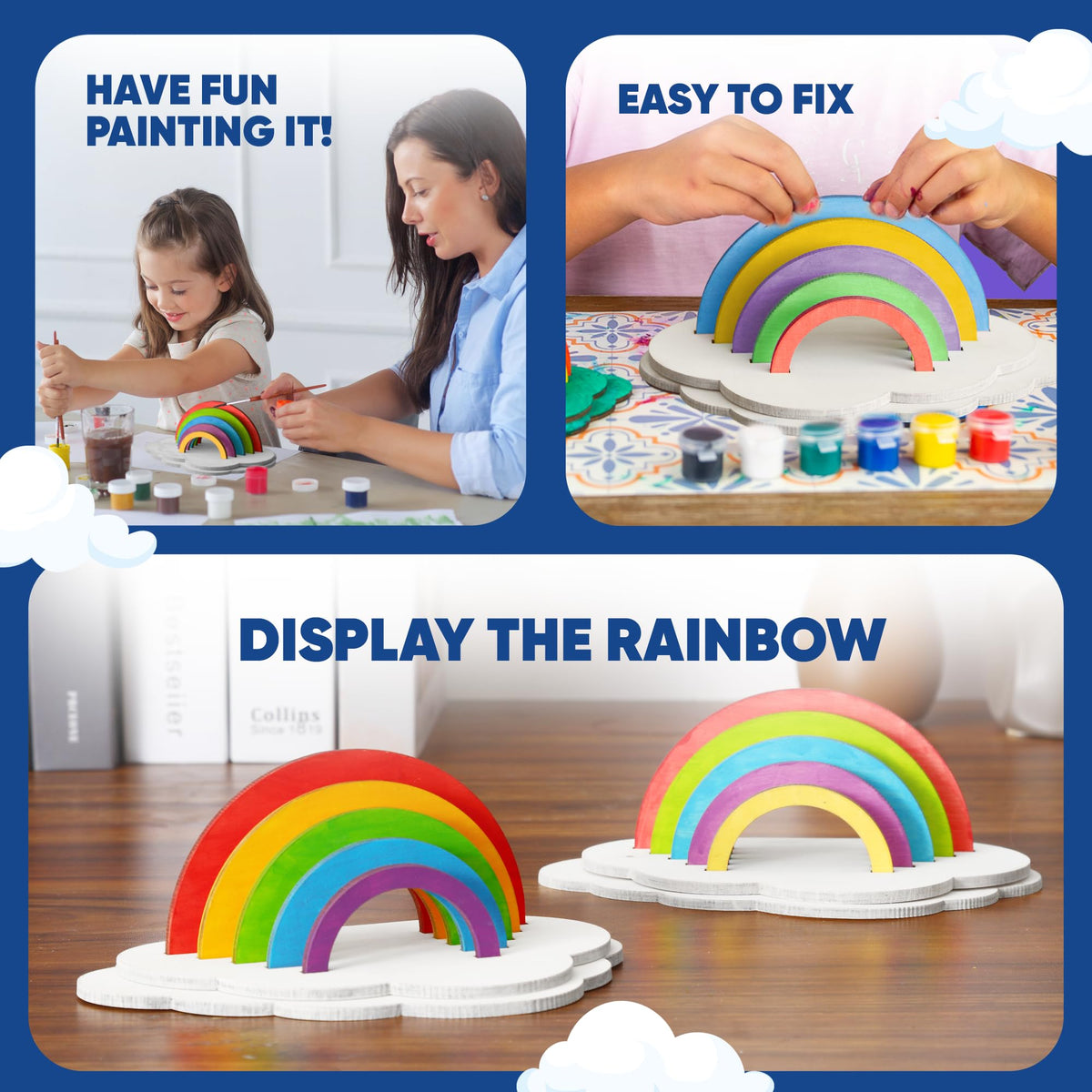 Crafty Happitoys rainbow arches and cloud bases ready to decorate