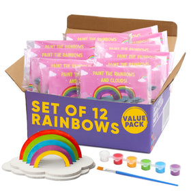 Crafty Happitoys rainbow craft kit wooden board colors ready for painting