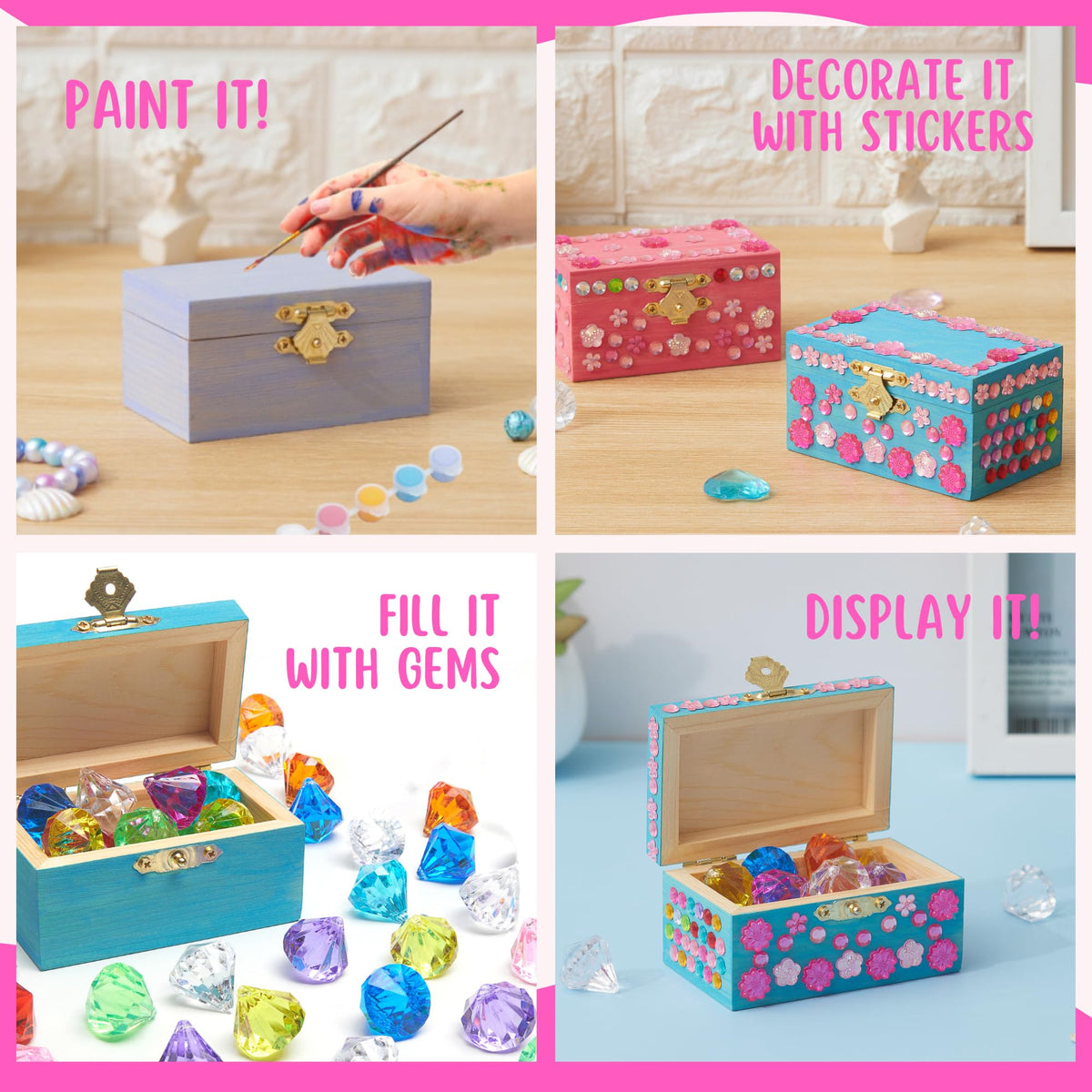 Crafty Happitooys sticker sheets for box decor help finish each unique piece.