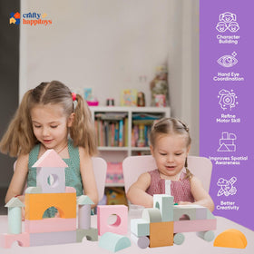 CRAFTY HAPPITOYS storage bag helps keep foam blocks organized after play