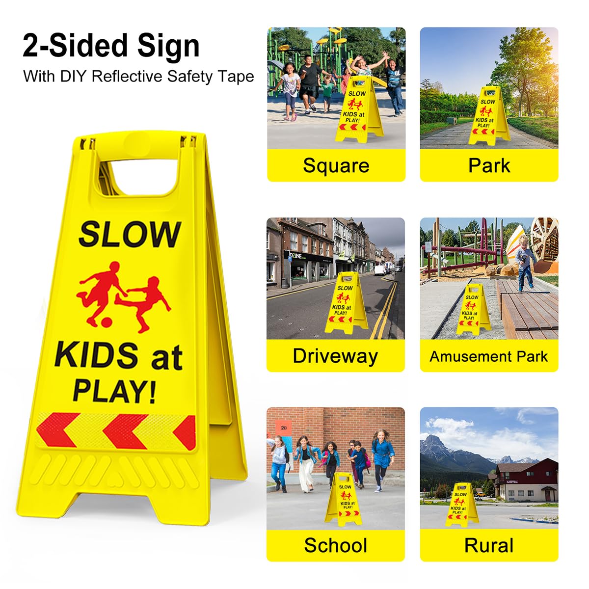 CRAGIEER double-sided Kids at Play sign for both directions.