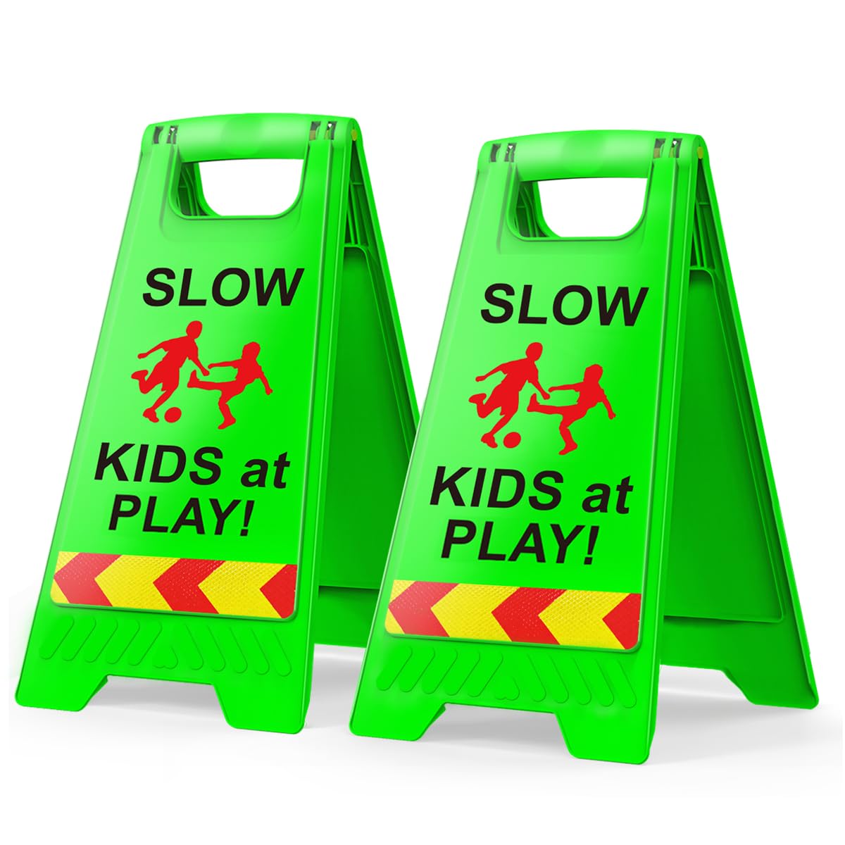 CRAGIEER Kids at Play Sign Green Double-Sided clearly marks play areas for drivers.