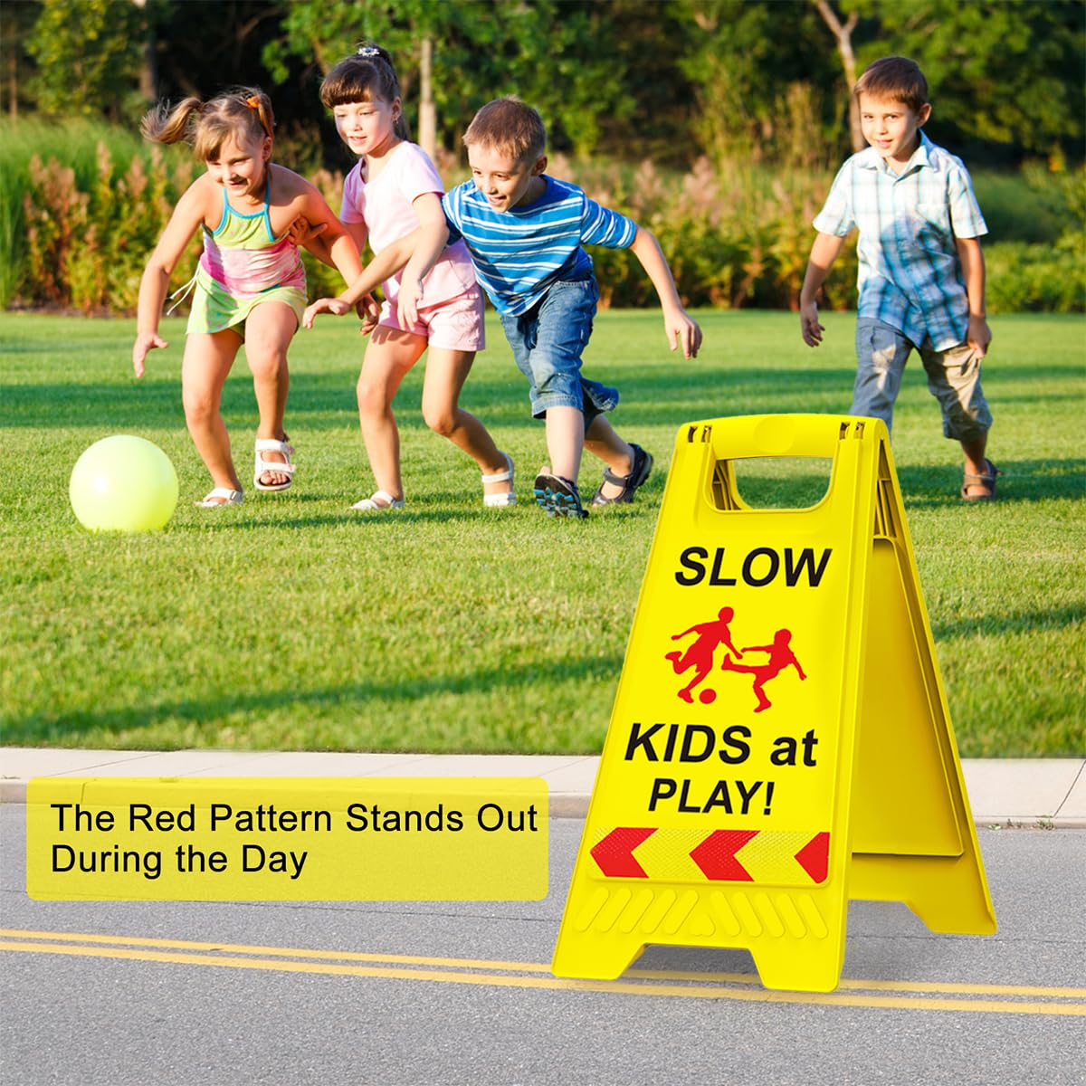 CRAGIEER Kids at Play sign, back view, visible from both directions.