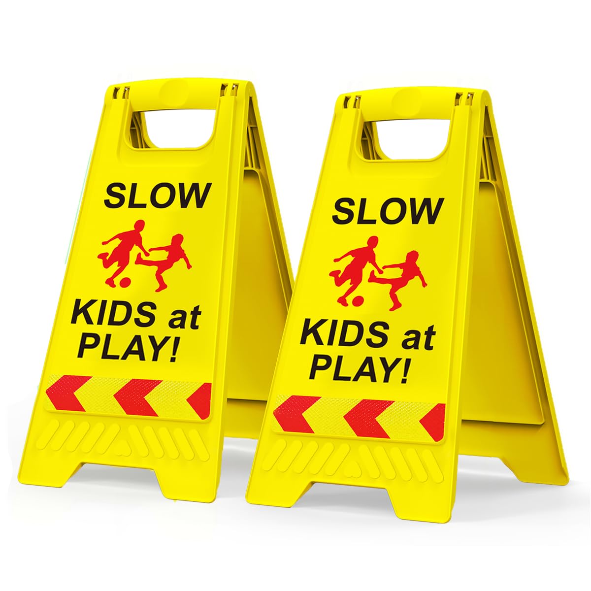 CRAGIEER Kids at Play sign with reflective tape, front view, enhances daytime visibility.