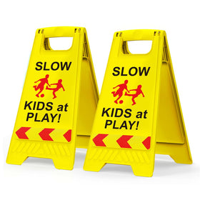 CRAGIEER Kids at Play sign with reflective tape, front view, enhances daytime visibility.