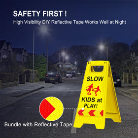 CRAGIEER Kids at Play sign, yellow, waterproof and durable.