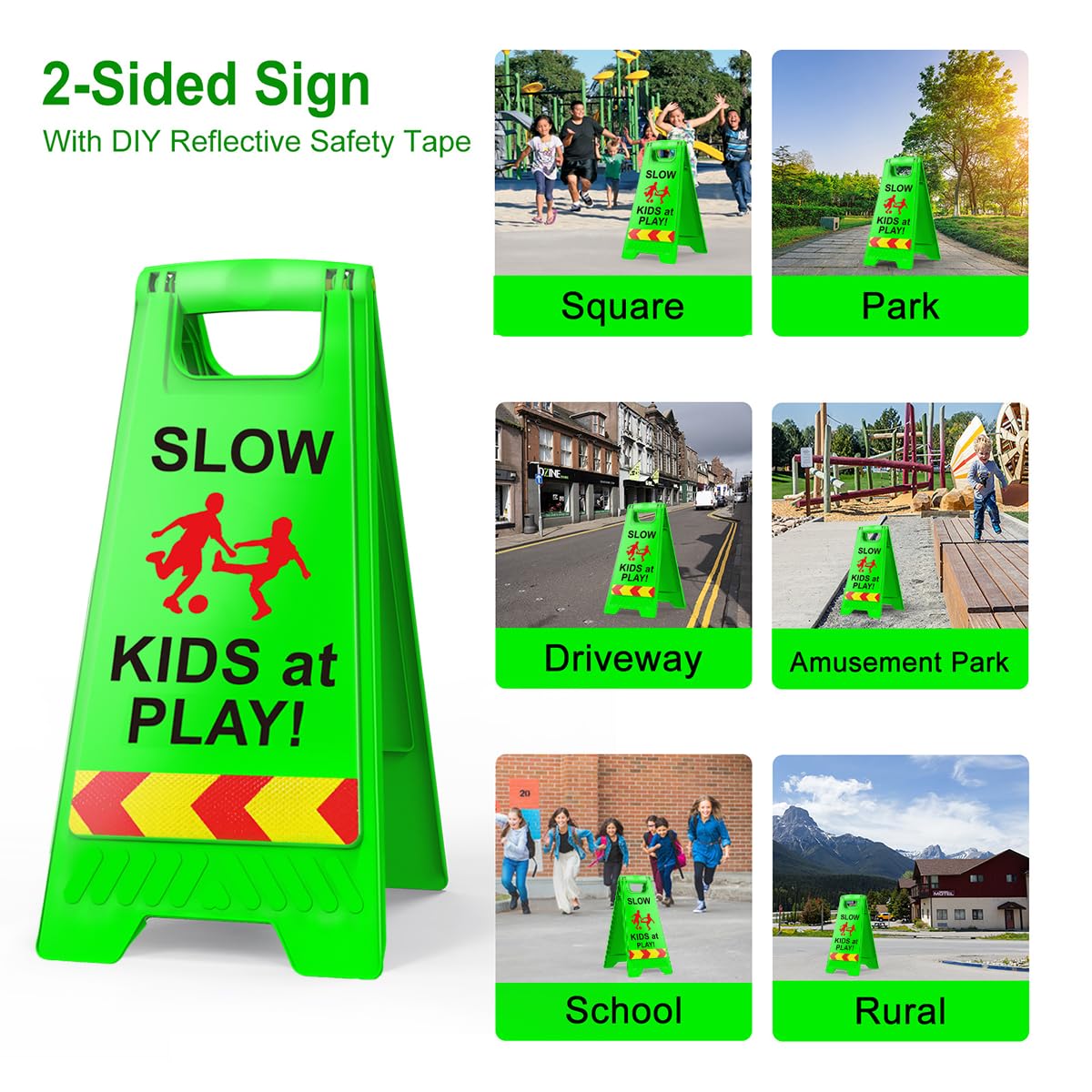 CRAGIEER Road safety signage helps slow drivers near schools.