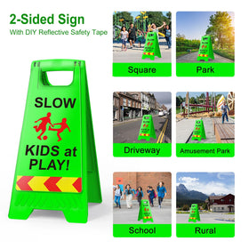 CRAGIEER Road safety signage helps slow drivers near schools.