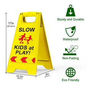 CRAGIEER two-pack kid safety signs, durable PVC for outdoor use.