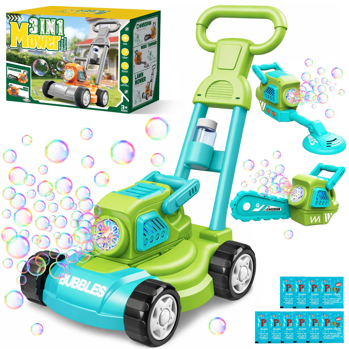 CRATIVWOOD Bubble Lawn Mower body ready for adventurous outdoor play and pretend gardening.