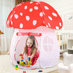 CRAWLBO mushroom-top play tent offers quick setup and cozy play space for kids.