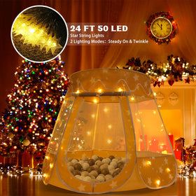 Crayline star light included for cozy night-time play in brown.
