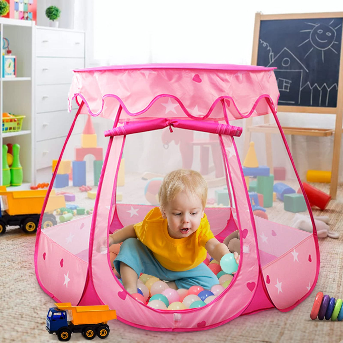 Crayline Tent dimensions 49 inches square provide ample play area.