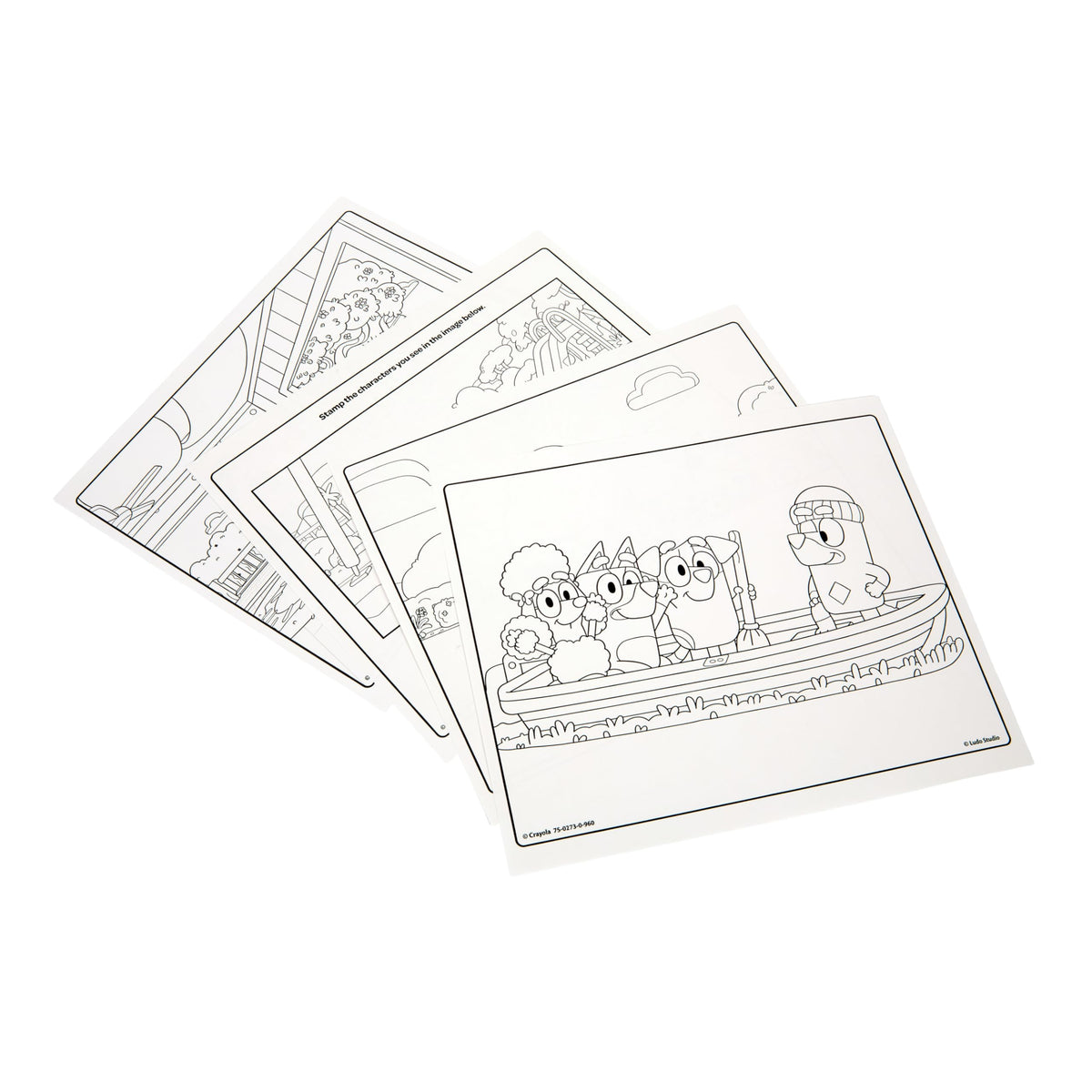 18 coloring pages featuring Bluey scenes to inspire creativity.