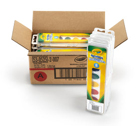 Crayola 8-pan washable watercolors with a 12-pack set for kids' indoor art