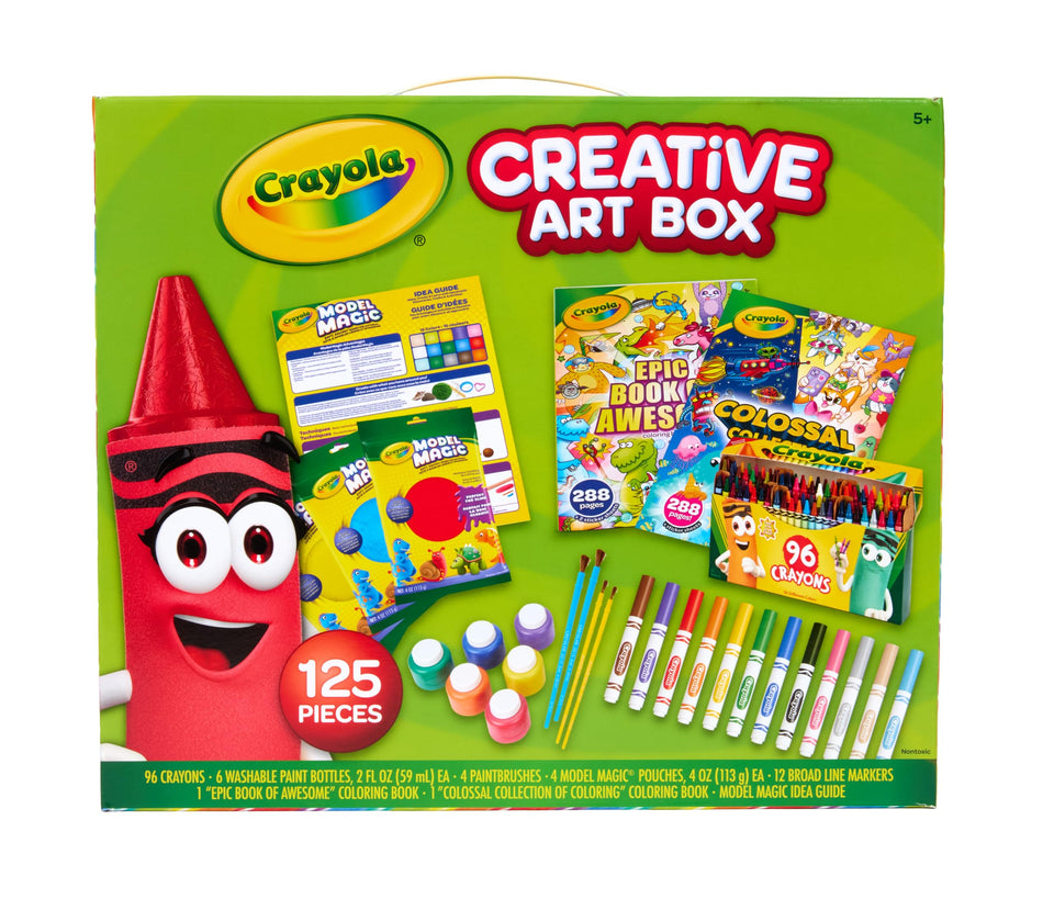 Crayola 125-piece art set box with supplies for mess-free creativity