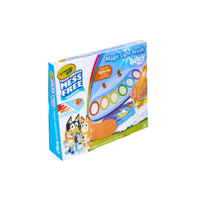 Crayola Bluey light-up brush guides color selection for interactive play.