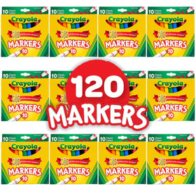 Crayola broad line markers with durable tips for bold lines in arts projects