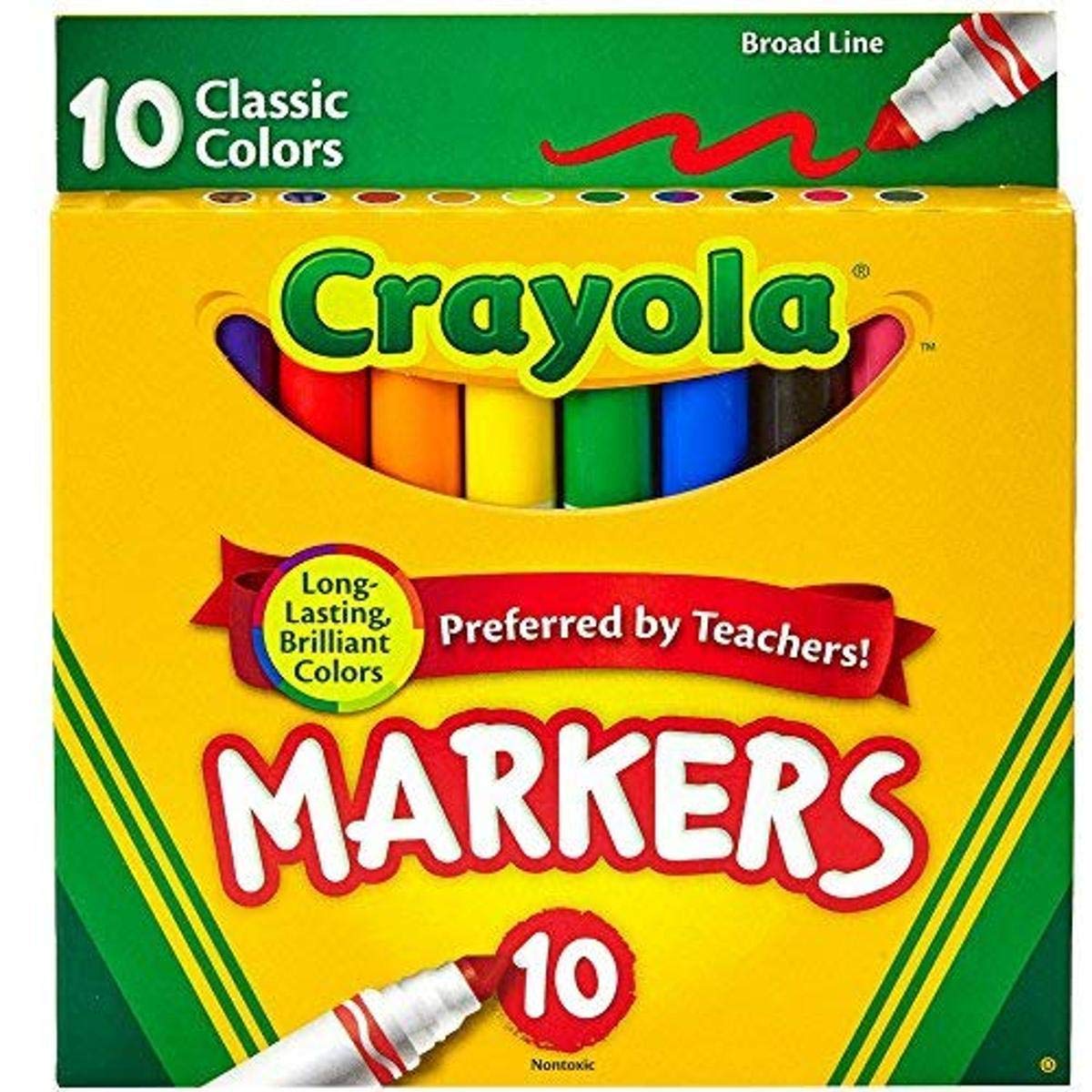 Crayola Broad Line Markers in classic colors for bold fills with minimal bleed