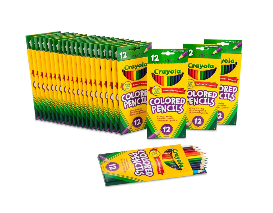 Crayola bulk colored pencils 24-pack for classroom coloring with durable tips