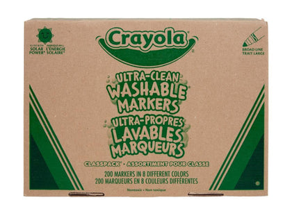 Crayola Classpack 200ct washable markers in eight classroom colors