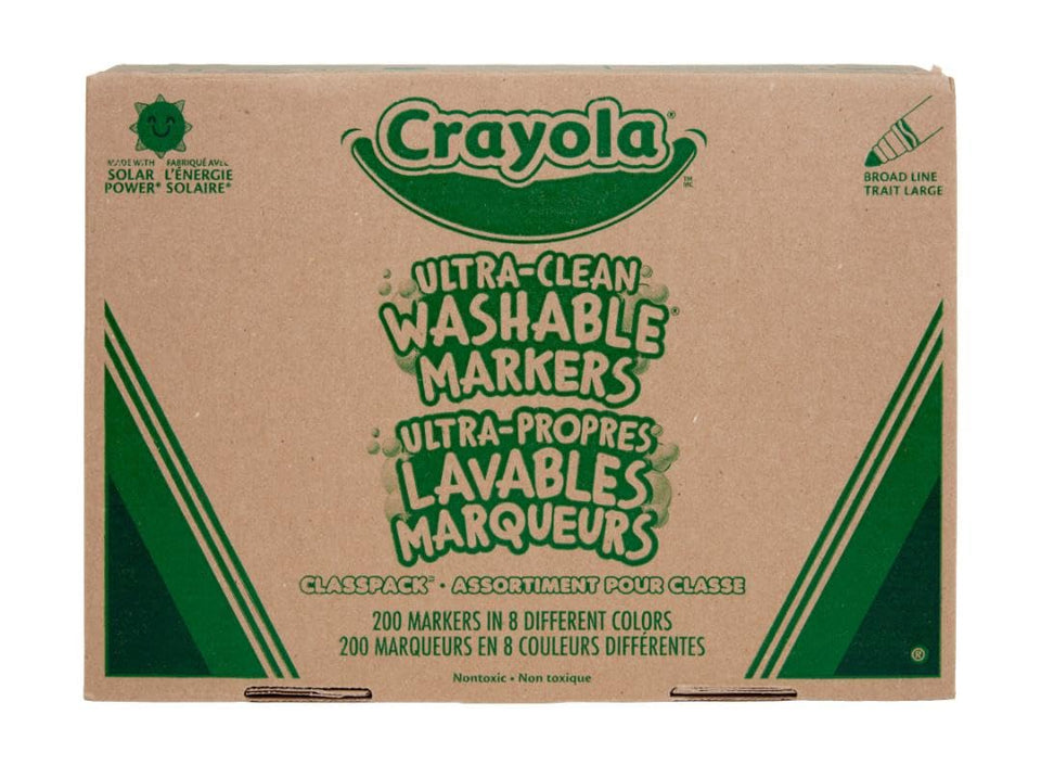 Crayola Classpack 200ct washable markers in eight classroom colors
