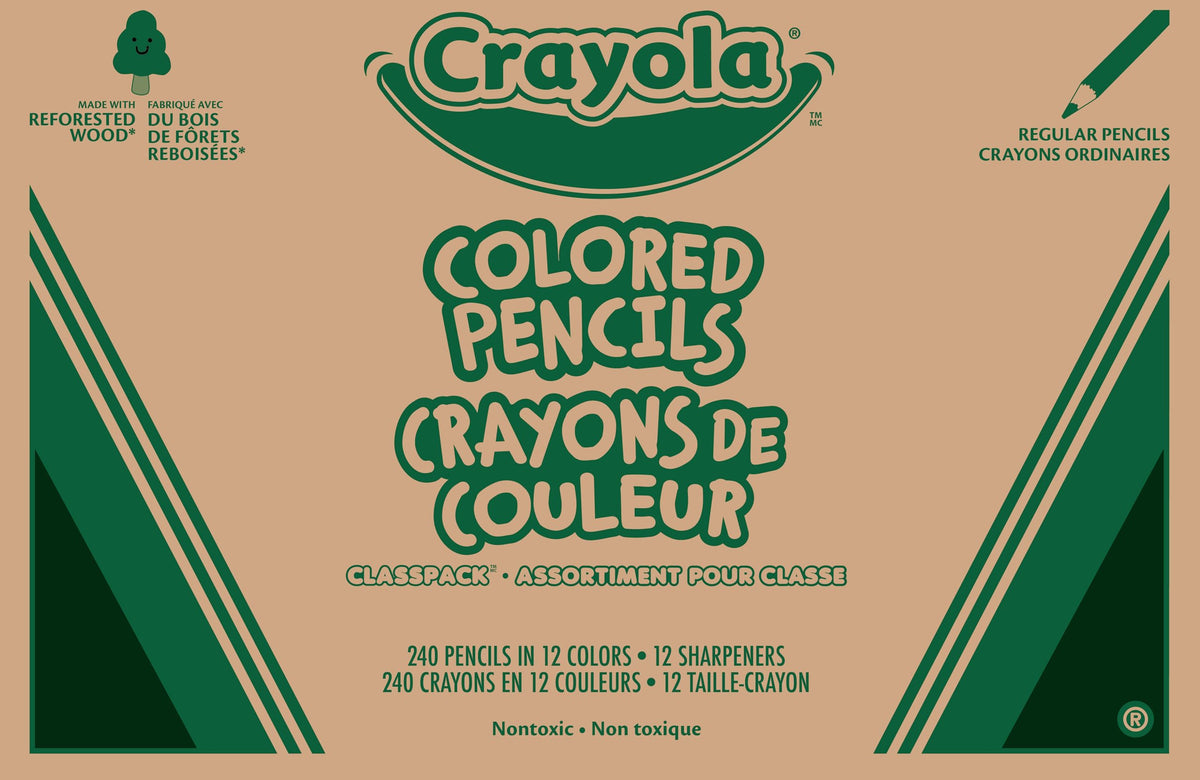 Crayola Classpack 240 colored pencils in a storage box streamline classroom color selection.