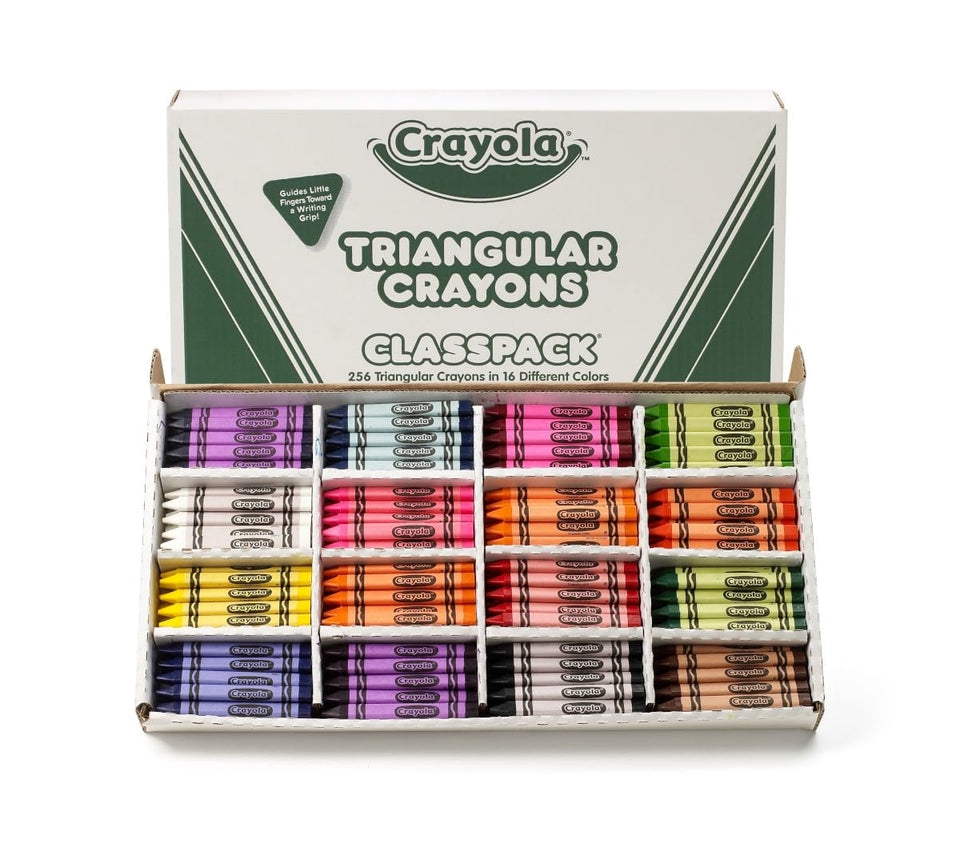 Crayola classpack 256 triangular crayons in a box for easy classroom use