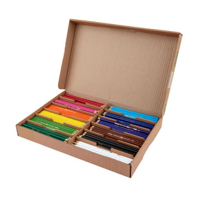 Crayola Classpack watercolor pencils feature twelve colors including blue and yellow-green.